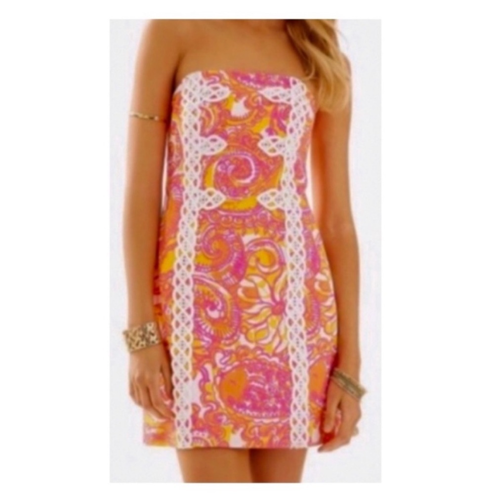 Lily Pulitzer Tansy See & Be Seen Strapless Dress.